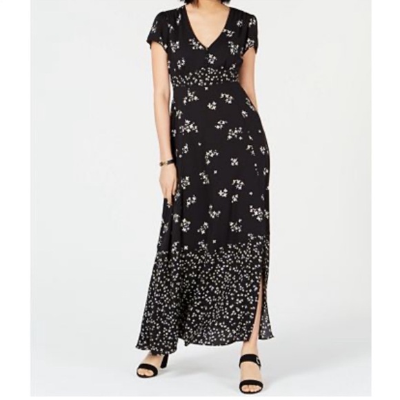 Bar III black floral maxi dress SZ S - Picture 1 of 12